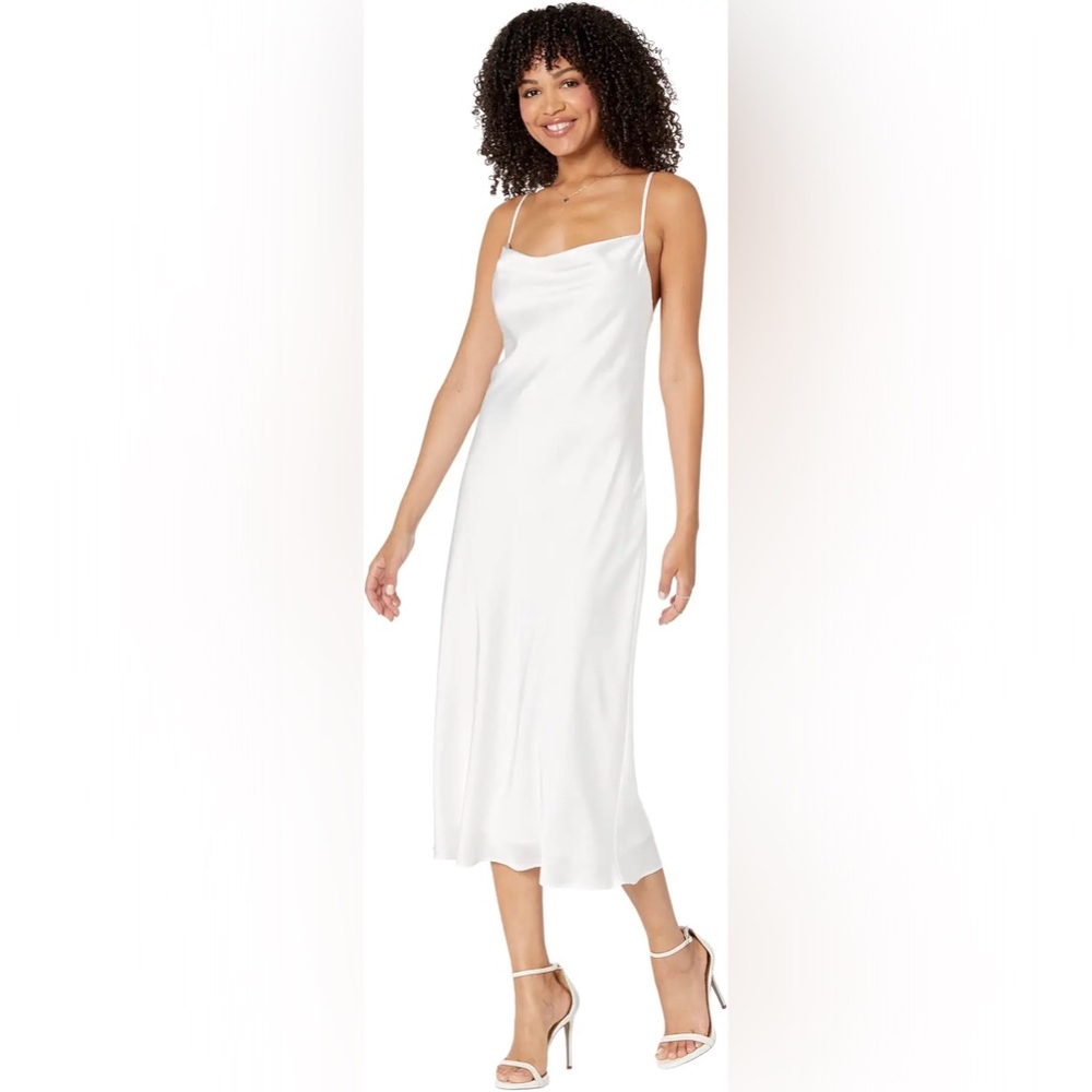 SHOW ME YOUR MUMU Verona Cowl Dress Luxe Satin - White - Small